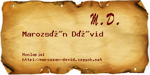 Marozsán Dávid névjegykártya
