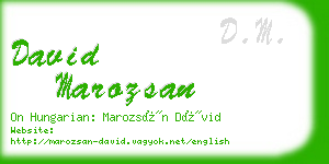 david marozsan business card